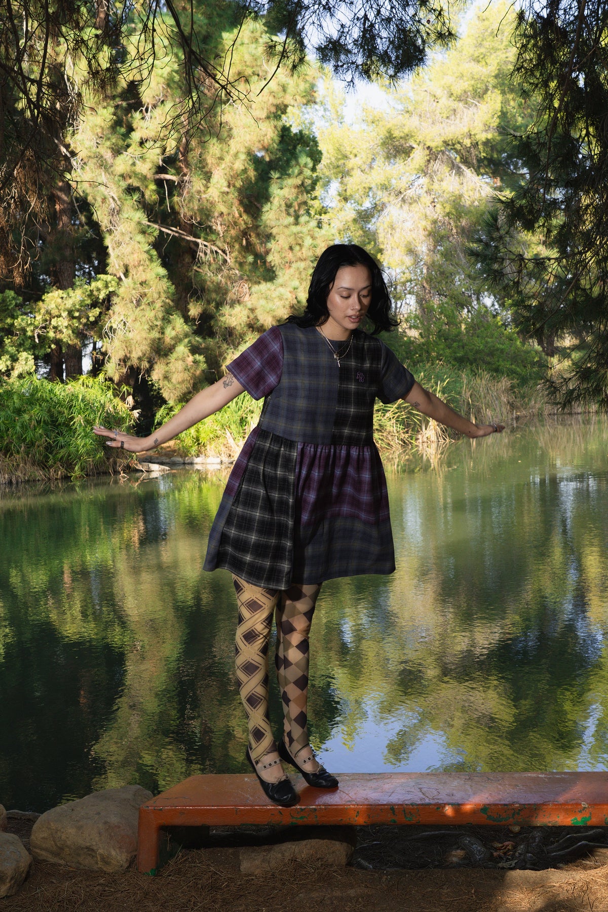 Plaid Patchwork Dress