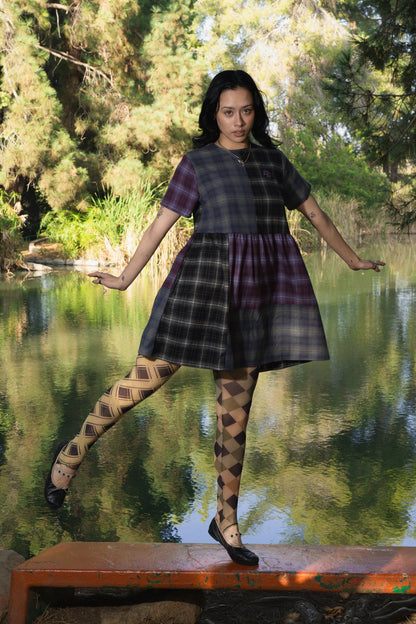 Plaid Patchwork Dress